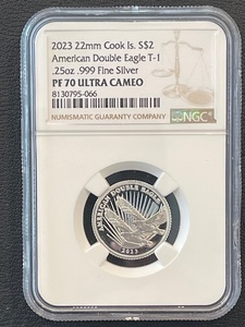lot 5 image: 2023 Cook Islands $2 American Double Eagle Proof NGC PF70 Ultra Cameo