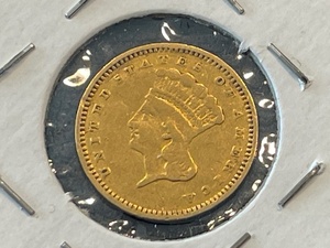 lot 10 image: 1862 Gold Dollar Type 3 Indian Princess Large Head