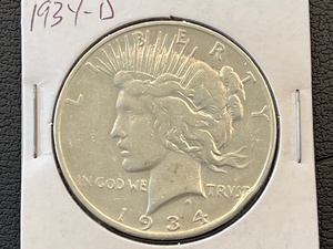 lot 26 image: 1934-D Peace Dollar