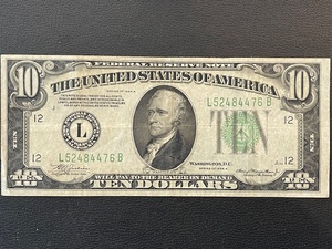 lot 34 image: $10 Dollar Federal Reserve Note