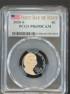 lot 38 image: 2020-S Jefferson Nickel Proof PCGS PR69 Deep Cameo