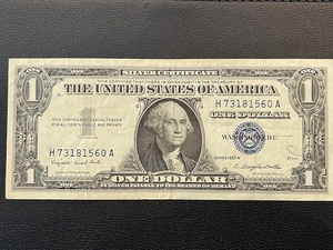 lot 60 image: $1 Dollar Silver Certificate