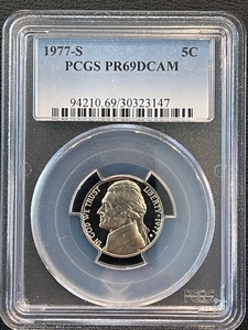 lot 89 image: 1977-S Jefferson Nickel Proof PCGS PR69 Deep Cameo