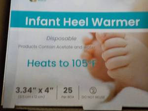 lot 95 image: 4 x 25 each Infant Heel Warmers- can be used for all ages