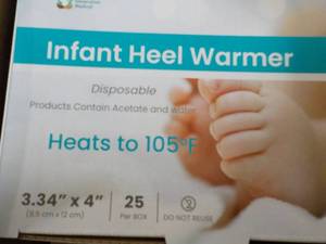 lot 97 image: 4 x 25 each Infant Heel Warmers- can be used for all ages