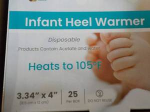 lot 98 image: 4 x 25 each Infant Heel Warmers- can be used for all ages