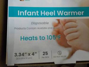 lot 100 image: 4 x 25 each Infant Heel Warmers- can be used for all ages