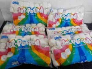 lot 126 image: 6 x 12 oz Bags Jet Puffed Marshmallows past best date but still soft