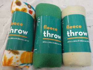 lot 211 image: 3 Fleece Throws...