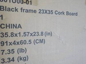 lot 238 image: Black Frame 23 x 35 Cork Board...