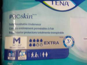 lot 301 image: Tena Proskin Breathable Underwear size M 4 x 16