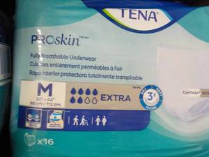 lot 302 image: Tena Proskin Breathable Underwear size M 4 x 16