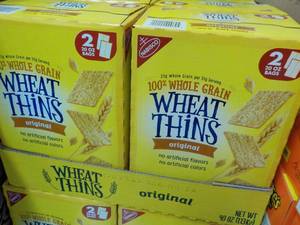 lot 275 image: 2 x 2 x 20 oz Bags Wheat Thins Original
