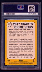 lot 12A image: Aaron Judge RC 2017 Topps Heritage #214 PSA Graded 8 NM-MT Yankee Rookie Stars Baseball Card