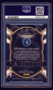 lot 14A image: Anthony Edwards RC 2020 Panini Select GreenWhitePurple Prizm #61 PSA Graded 8 NM-MT Rookie Minnesota Timberwolves Basketball Card