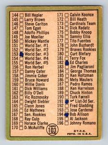 lot 25A image: Mickey Mantle Checklist 1967 Topps #103 Vintage Baseball Card (marked)