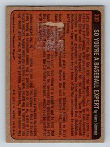 lot 30A image: Hank Aaron 1972 Topps In Action #300 Vintage Baseball Card (paper loss on back)