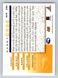 lot 41A image: Randy Moss RC 1998 Score #235 Rookie Minnesota Vikings Football Card
