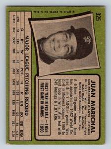 lot 72A image: 1971 Topps Juan Marichal #325 Vintage Baseball Card