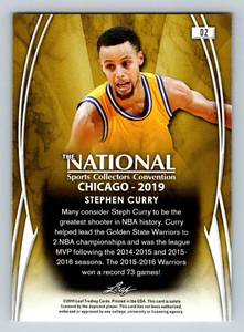 lot 103A image: Steph Curry National SP 2019 Leaf VIP #02 Basketball Card