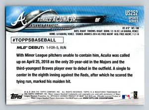 lot 168A image: Ronald Acuna RC 2018 Topps Update #US252 Rookie Baseball Card