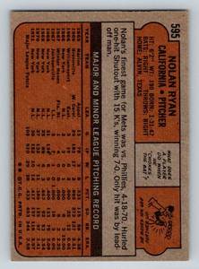 lot 5B image: Nolan Ryan 1972 Topps #595 Vintage Baseball Card
