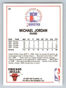 lot 32B image: Michael Jordan 1989 NBA Hoops All-Star #21 Basketball Card