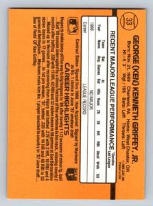 lot 37B image: Ken Griffey Jr. RC 1989 Donruss Rated Rookie #33 Baseball Card