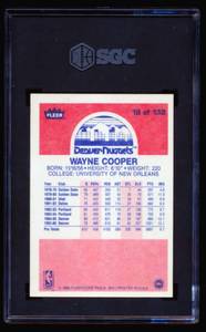 lot 15B image: 1986 Fleer Wayne Cooper #18 SGC Graded 7.5 NM Vintage Basketball Card