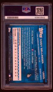 lot 20B image: Cody Bellinger RC PSA Graded 9 Mint 2017 Topps Update #US50 Swining Baseball Card