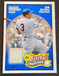 lot 21A image: Harmon Killebrew Relic 99 2005 Upper Deck Baseball Heroes #31, numbered 3699, Rare Minnesota Twins Baseball Card