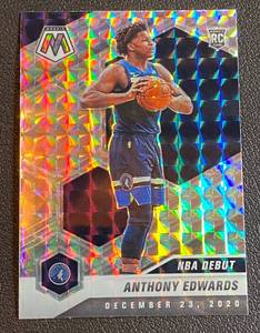 lot 31A image: Anthony Edwards Mosaic RC 2020-21 #261 Rookie Minnesota Timberwolves Basketball Card