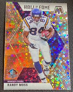 lot 54A image: Randy Moss Silver Disco Prizm 2020 Mosaic #283 Minnesota Vikings Football Card