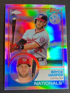 lot 56A image: Bryce Harper Refractor 2018 Topps Chrome #83T-25 Baseball Card