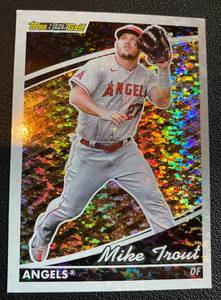 lot 76A image: Mike Trout Black Gold 2022 Topps #BG-3 Baseball Card