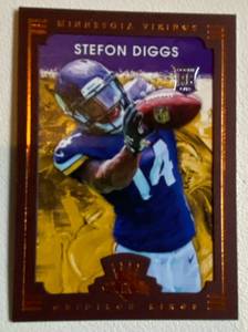 lot 91A image: Stefon Diggs RC Framed SP 2015 Gridiron Kings #125 Rookie Minnesota Vikings Football Card