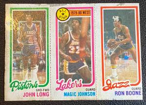 lot 101A image: Magic Johnson RC 1980 Topps #18 Vintage Rookie Basketball Card