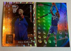 lot 112A image: Kevin Garnett 2 Card Insert Lot - 2000 Fleer TraditioN Mystique #2 and 1996 Topps Pro Files #PF-15 Basketball Cards