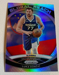lot 118A image: Luka Doncic Prizm Refractor 2023-23 Global Reach #1 Basketball Card