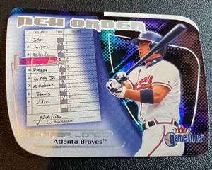 lot 119A image: Chipper Jones Die Cut Refractor 2001 Fleer Game Tme New Order #15 Baseball Card