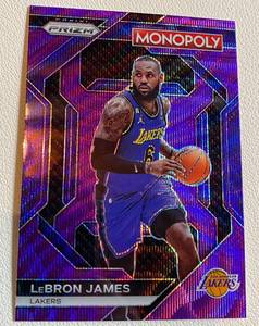 lot 121A image: LeBron James Purple Wave Refractor 2023-23 Prizm Monopoly #PS9 Basketball Card