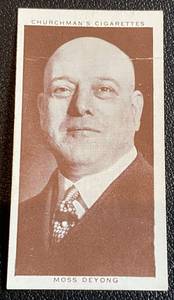 lot 131A image: 1938 Imperial Tobacco Churchmans  Cigarettes Boxing Personalities Moss Deyoung #40 Vintage Cards