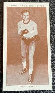 lot 132A image: 1938 Imperial Tobacco Churchmans  Cigarettes Boxing Personalities Jimmy Wilde #39 Vintage Cards