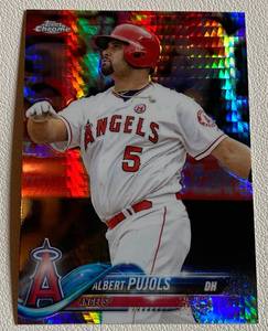 lot 139A image: Albert Pujols Prizm Refractor 2018 Topps Chrome #45 Baseball Card