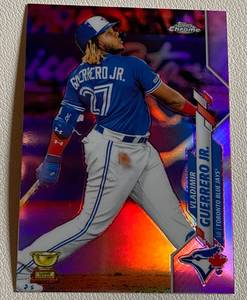 lot 140A image: Vladimir Guerrero Jr Pink Refractor RC Cup 2020 Topps Chrome #133 Baseball Card