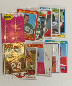 lot 145A image: Mixed Vintage Football 12 Card Lot - Jim Plunkett, Tom Mack, Willie Brown