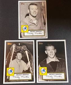 lot 147A image: Mickey Mantle (3) Card Lot - 2007 Topps Mickey Mantle Story #5, #7, #8 Baseball Cards