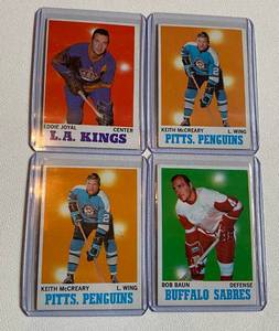 lot 159A image: 1970 Topps Hockey 4 Card Vintage Lot