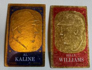 lot 163A image: 1965 Topps Embossed 2 Card Lot #13 Al Kaline and #40 Billy Williams Vintage Baseball Cards