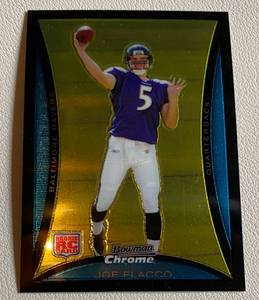 lot 165A image: Joe Flacco RC 2008 Bowman Chrome #BC61 Rookie Football Card